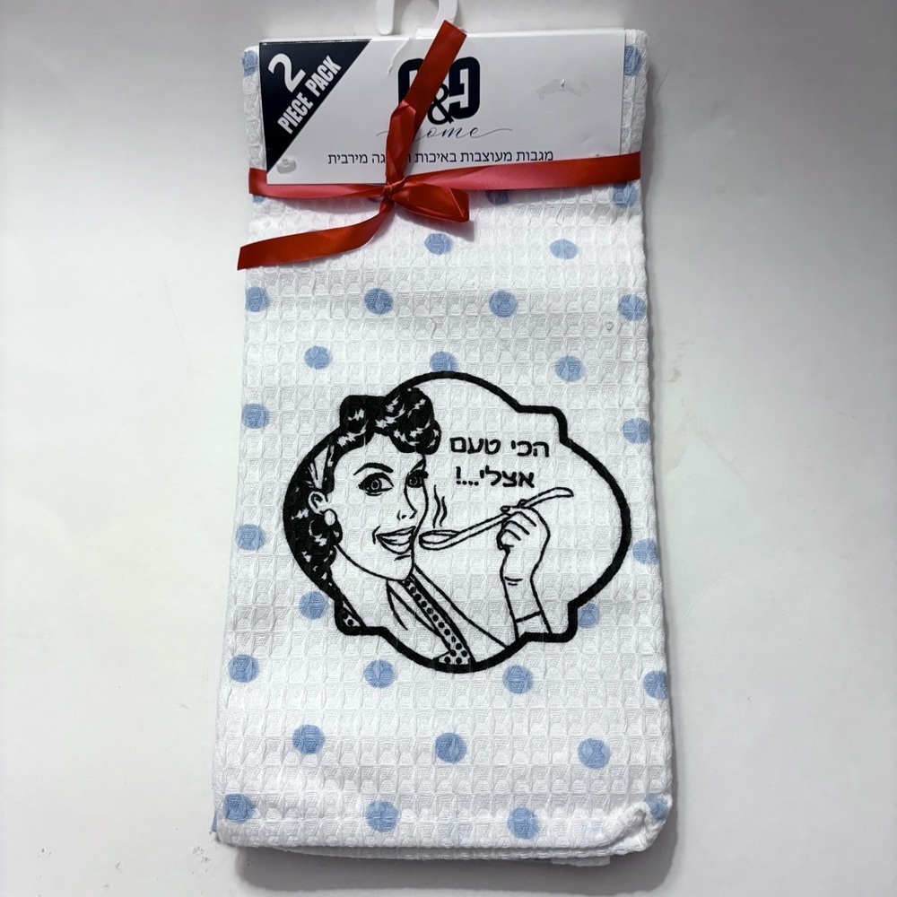 NWT G&G HOME Kitchen Towels 2 Piece, blue and white